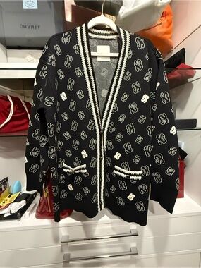 Sandro Black and White Textured cardigan